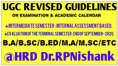 Breaking News|UGC New Guidelines For Intermediate & Terminal Semester|BA/B.Ed/B.sc/M.A/M.Sc/Etc/|