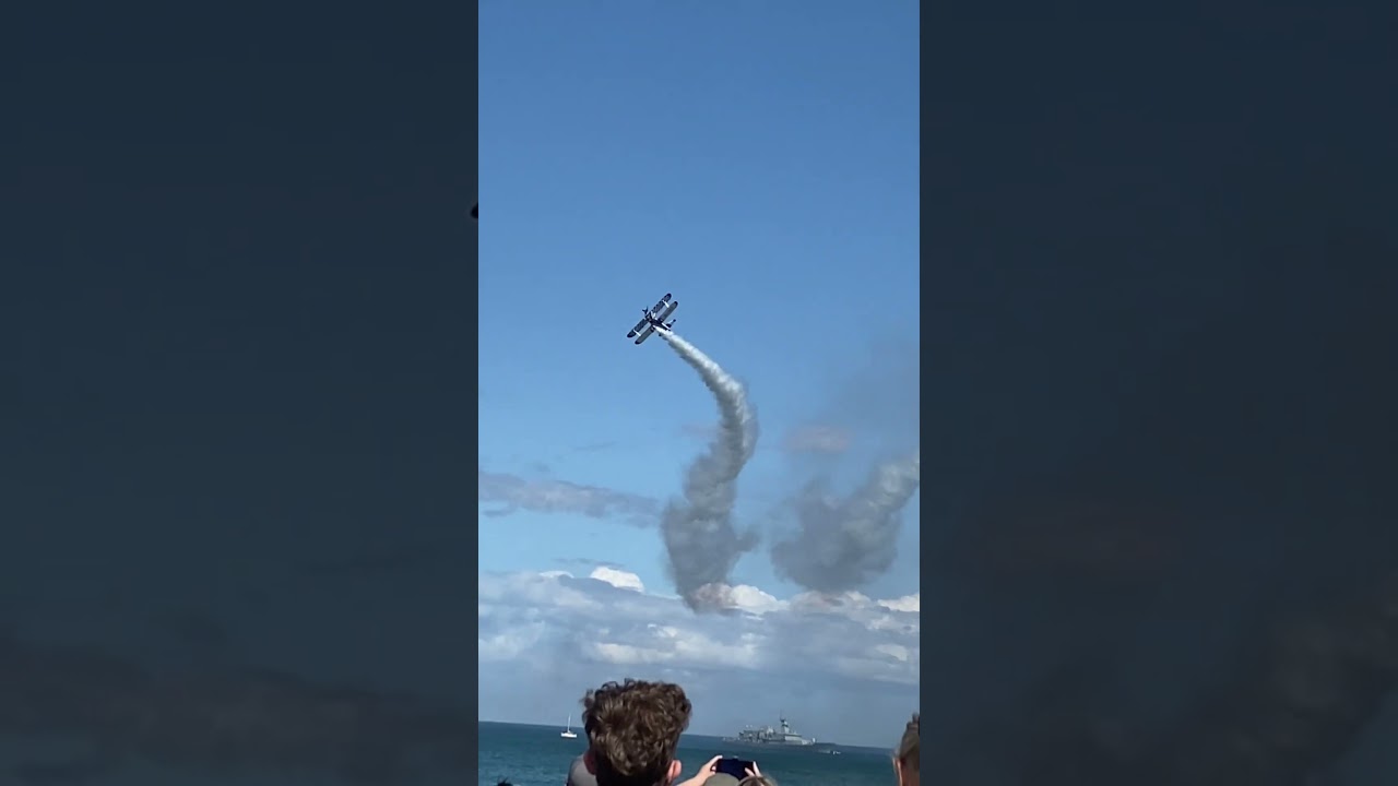 Bray Air Display 2023, the Aerosuperbatics stood up on the top of the plane doing gymnastics 🤸‍♀️