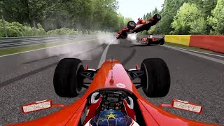 20 F2004's up through Eau Rouge was never going to end well...