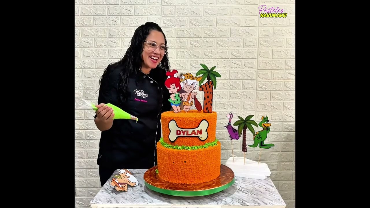 🎂Decoración pastel Picapiedras solo con Frosting y Toppers. #Picapiedras #bambam #frosting