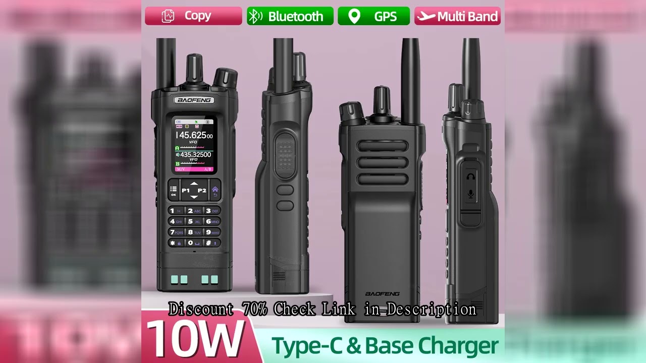 Baofeng UV-32 GPS Walkie Talkie 10W Long Range Multi Band Bluetooth APP Programming Wireless Copy Fr