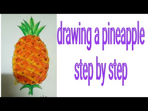 Draw a pineapple step by step - YouTube