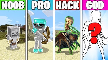 Minecraft Battle: SKELETON MUTANT EVOLUTION! NOOB vs PRO vs HACKER vs GOD in Minecraft Animation