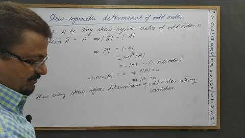 Algebra of Matrices 10[Skew Symmetric Matrices] by Yogendra Bahadur Singh