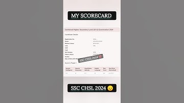 Ssc Chsl 2024 Scorecard 😔