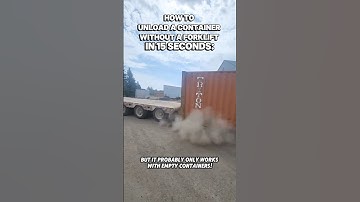 Life hack for truckers with flatbed trailers: how to unload a container without a forklift.