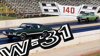 1969 Chevrolet Corvair vs 1970 Oldsmobile W31 PURE STOCK DRAG RACE - no commentary