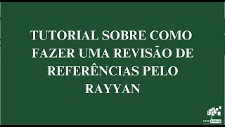 Tutorial Rayyan