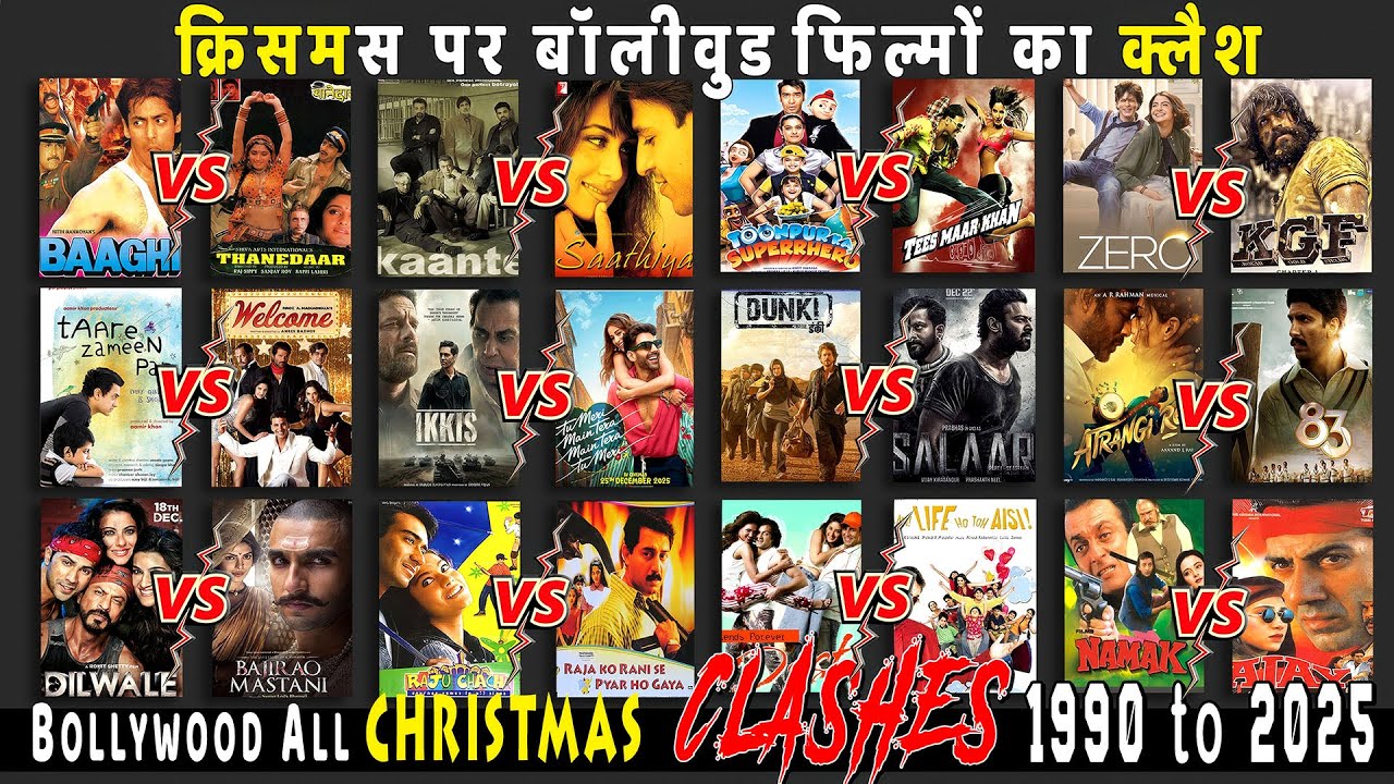 Bollywood Christmas Movie Clashes 1990–2025🎄| Xmas Box Office Hits & Flops | Big Festival Releases
