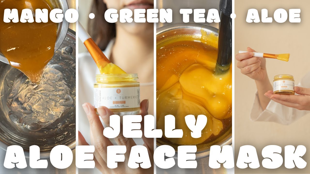 DIY Skin brightening face mask - aloe, turmeric, mango, and green tea!