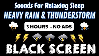 Sleep Hypnosis for Deep Sleep with Heavy Storm Rain & Powerful Thunder | Black Screen No Ads