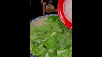 Thumbnail of Home cooking, recipe ideas for stir-fried crispy curly mustard greens using the right and correct...
