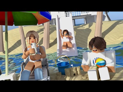 Summer Beach Day *SUNBURNS.. BUSY!!* | roblox bloxburg roleplay