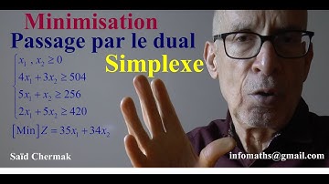 PROBLÈME DE MINIMISATION. SIMPLEXE.PASSAGE PAR LE DUAL