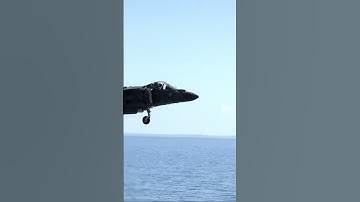 Harrier Jump Jet Performs Epic Vertical Takeoff & Landing on Ship! 🚀 #HarrierJet #Aviation #VTOL