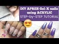 How To Apply Press-on Nails with Acrylic !! Apres Gel-X DUPE !!