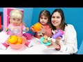Play Doh video. Baby Born Gül oyuncak bebek için Ayşe oyun hamuru ile portakallı kapkek yapıyor!