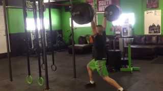 James (aka HUGE) 2 Push Press + 3 Split Jerks 225lbs Alpine CrossFit