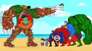 Team HULK, SUPERMAN, SPIDERMAN Rescue Baby HULK From LAVA HULK: Who Is The King Of Super Heroes?