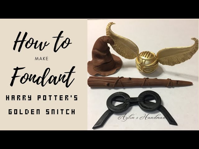 Cake Design- How to Make Fondant Harry Potter Golden Snitch 