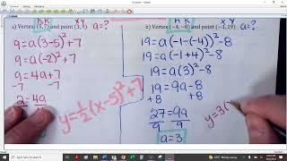 HA2 3-5 Notes (write equations of quadratic from given points or graph)