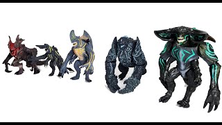 Pacific Rim Kaiju Bootleg Scunner Leatherback Trespasser Knifehead Raijin сравнение фигурок Кайдзю