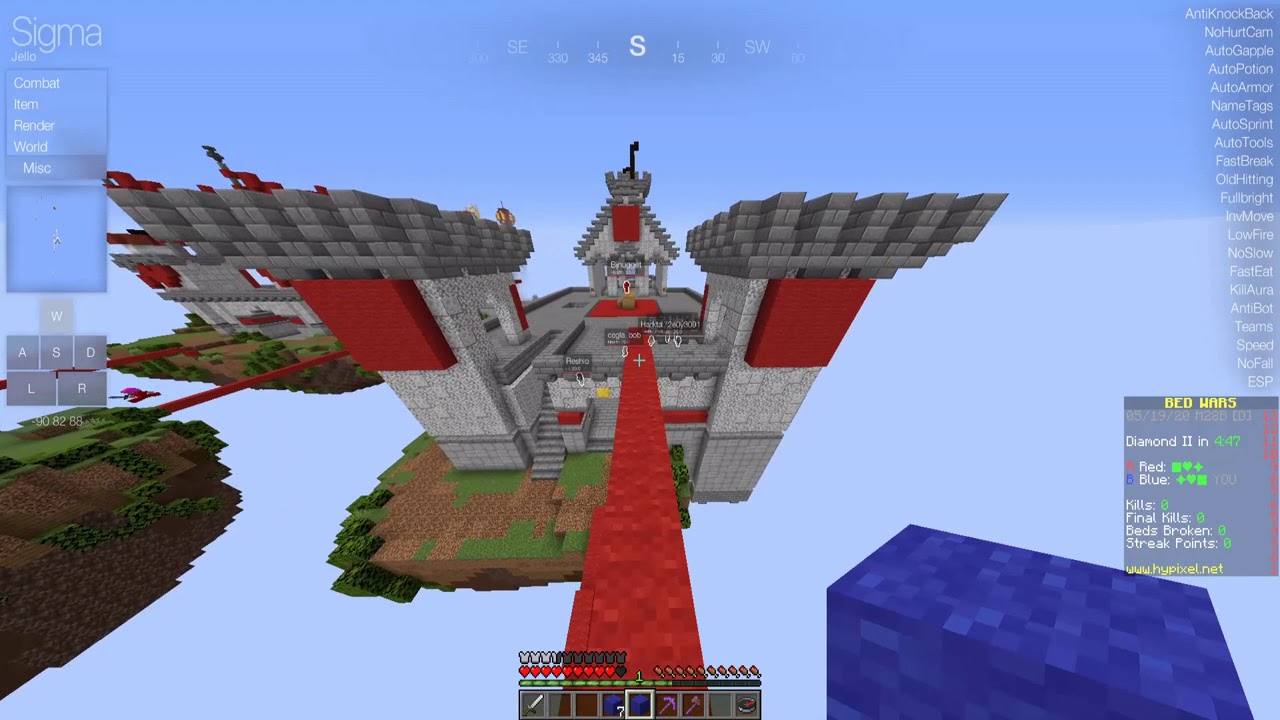 Hacking in 40v40 Castle Bedwars - Sigma 5.0 Compilation