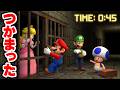つかまったピーチ姫を助けるマリオとルイージとキノピオとキノピコ（アナケナファミリーのゲームでごっこ遊び）