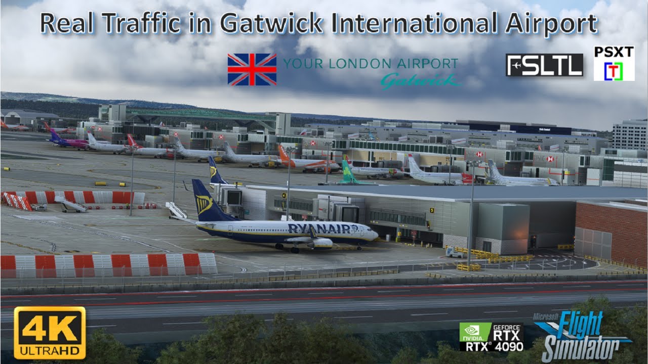 FS 2020  - Real  AI Traffic in London Gatwick International Airport