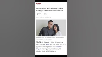 Istri Rio Alief Drummer NOAH, Clerence Chyntia Meninggal Dunia