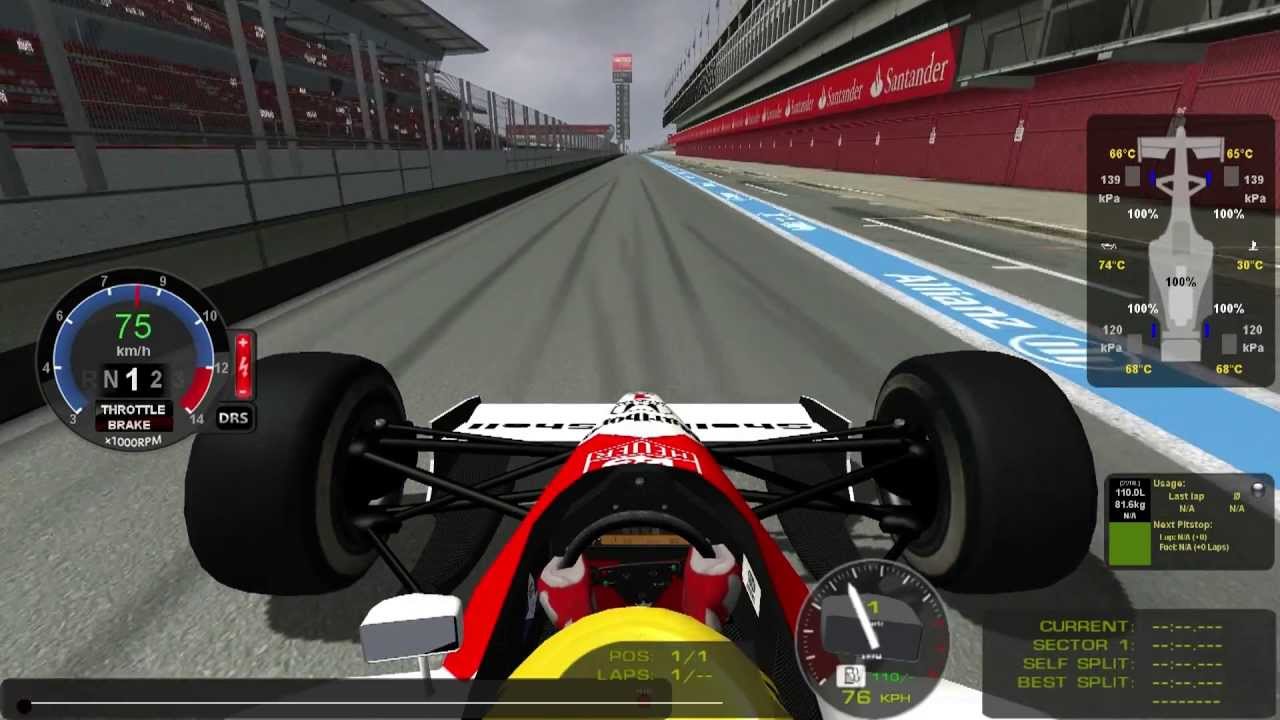 Rfactor Mod 1991 F1 Mclaren Mp4 6 In Circuit De Catalunya Youtube