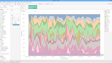 How to Create a Stacked Area Chart to Show Market Share in Tableau. [HD]