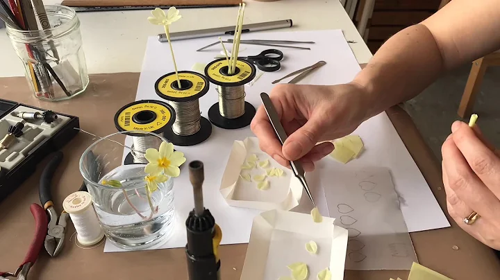 Making a beeswax primrose flower.