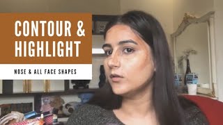 How to CONTOUR & HIGHLIGHT | All face shapes & nose | ARSHIYA CHOUDHARY