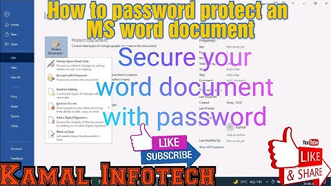how to password protect a word document | how to encrypt a word document