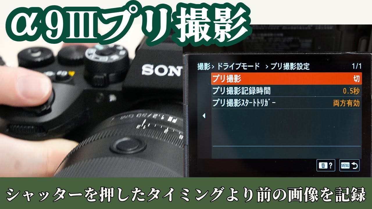 α9 III「ILCE-9M3」の最大1秒シャッター前の画像を記録できる「プリ 
