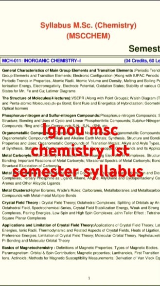 IGNOU MSc Chemistry syllabus 1st semester📃👍 #ignou #exam #chemistrybook ...