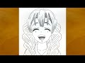 How To Draw Mitsuri Kanroji From Demon Slayer Anime Drawing Videos For Beginners Anime Drawing 