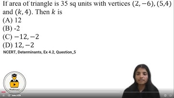 Class 12 NCERT Maths | Ch 4: Determinants| Ex 4.2 Q5 Solution
