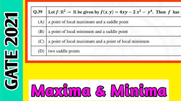 GATE 2021 (MA) | Maxima & Minima (Saddle Point) || Maths With Smart Tips