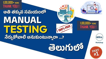 Manual Testing In Telugu | Testing in 4hrs |QA Manual Testing Full Course for Beginners Part-1