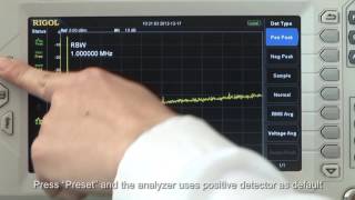 Explanation of the different Detector Types provided with the DSA800 series