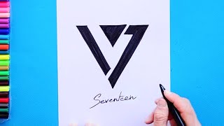 How to draw Seventeen Band Logo
