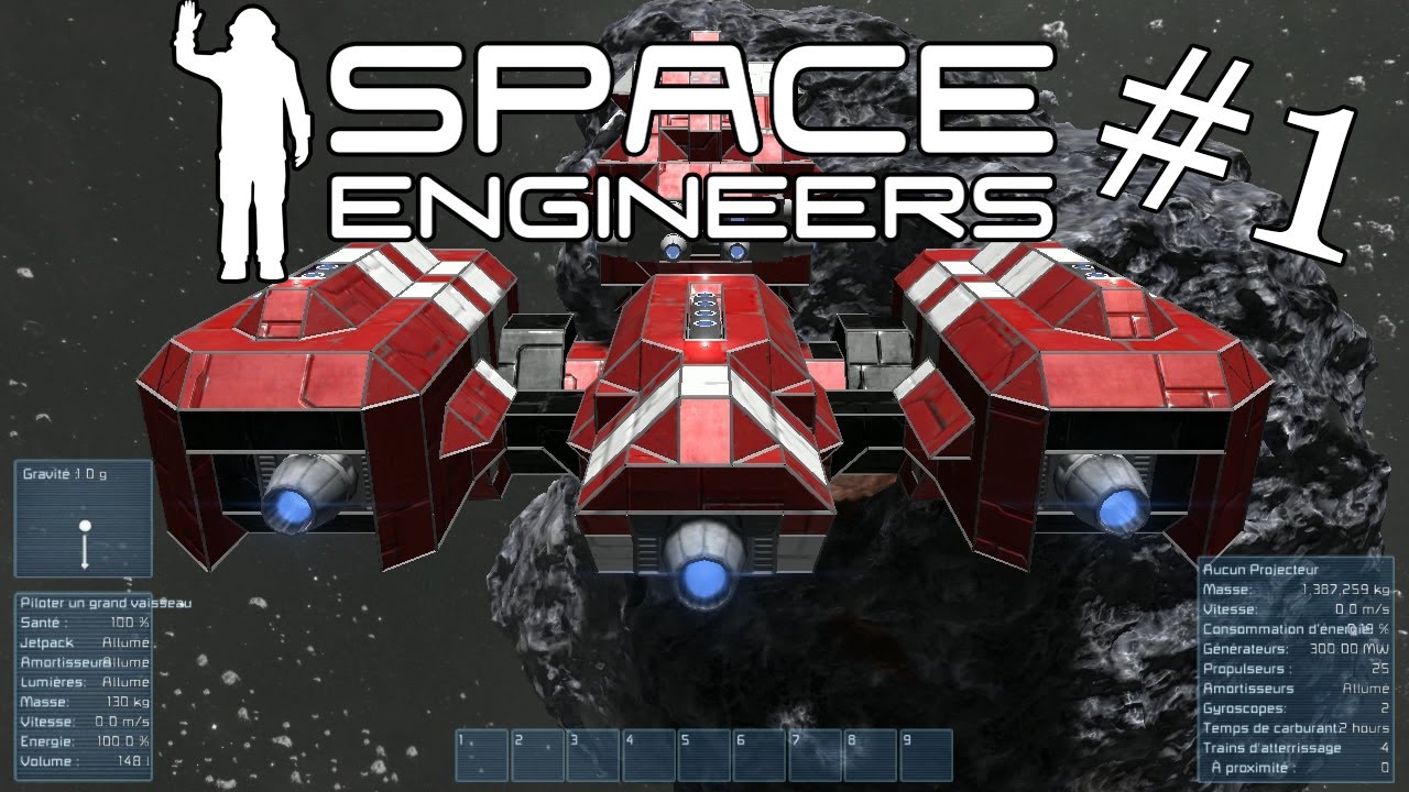 Space Engineers | episode 1 | Le vaisseau et l'astéroide - YouTube