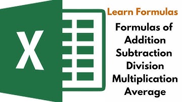 Formula of Addition, Subtraction, Multiplication, Division, Percentage, Average In Excel in English