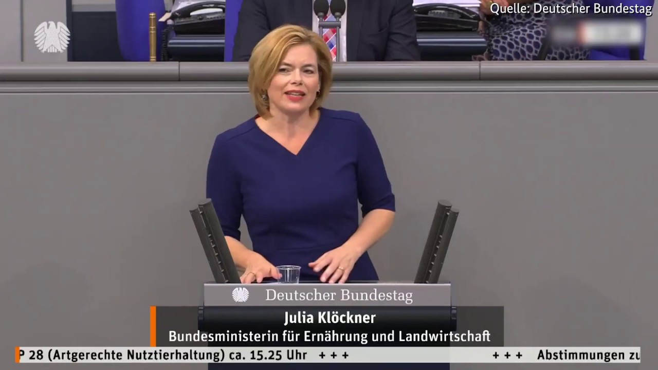 Bundesministerin Julia Klöckner - Plenardebatte Nutztierhaltung