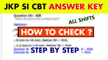 JK Police Sub Inspector Answer Key 2022 : CBT JKP SI Answer key ! How To Check ?