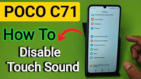 Poco C71: Disable Touch Sound