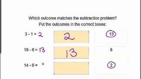 MathABC.com: Subtraction: Match the answers with the subtraction problems