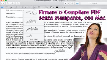 Come compilare e Firmare Documenti PDF senza stamparli, con MAC